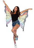 Butterfly (woman), costume wings, multi-color